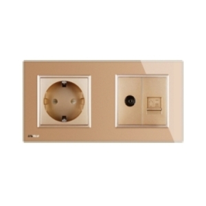 Priza dubla Livolo cu rama...